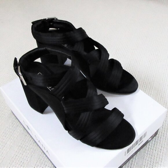 sz 7 new SOL SANA Gabby satin leather heels sandals - Picture 6 of 12